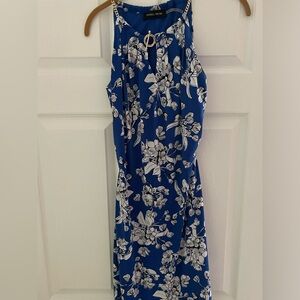 blue white floral summer dress